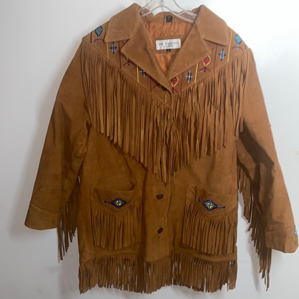 LEW MAGRAM Western Embroidered sz Large Fringe Jacket - Picture 1 of 10